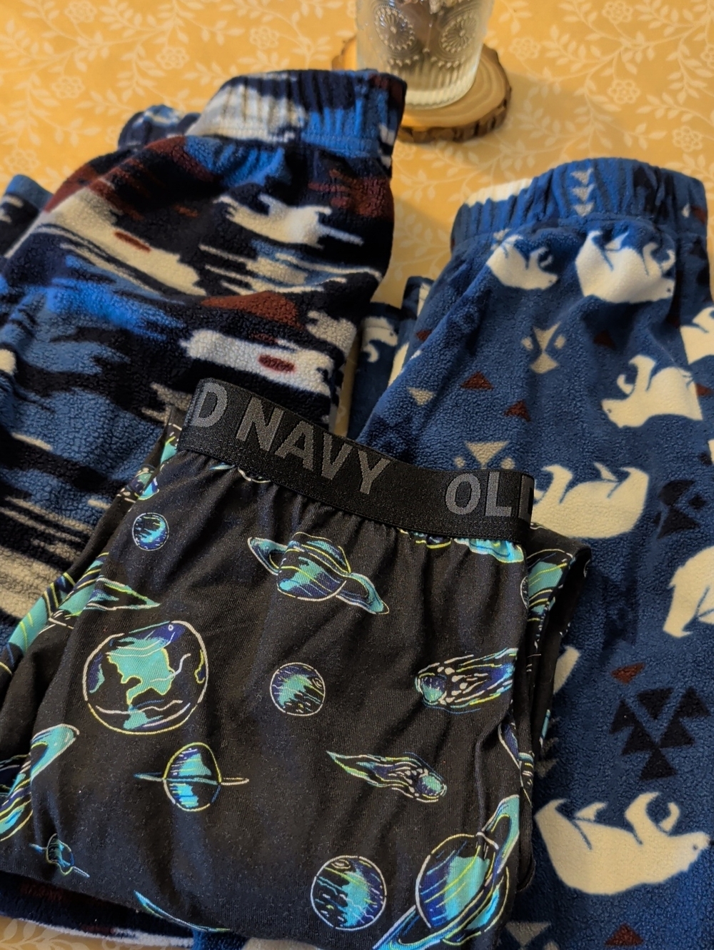 Old Navy Boys' Blue Polar & Space Print And 2 Eddie BauerPajama Bottoms - 3-Pack